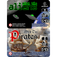 Les jeux de société Mint Tin Aliens et Min Tin Pirates