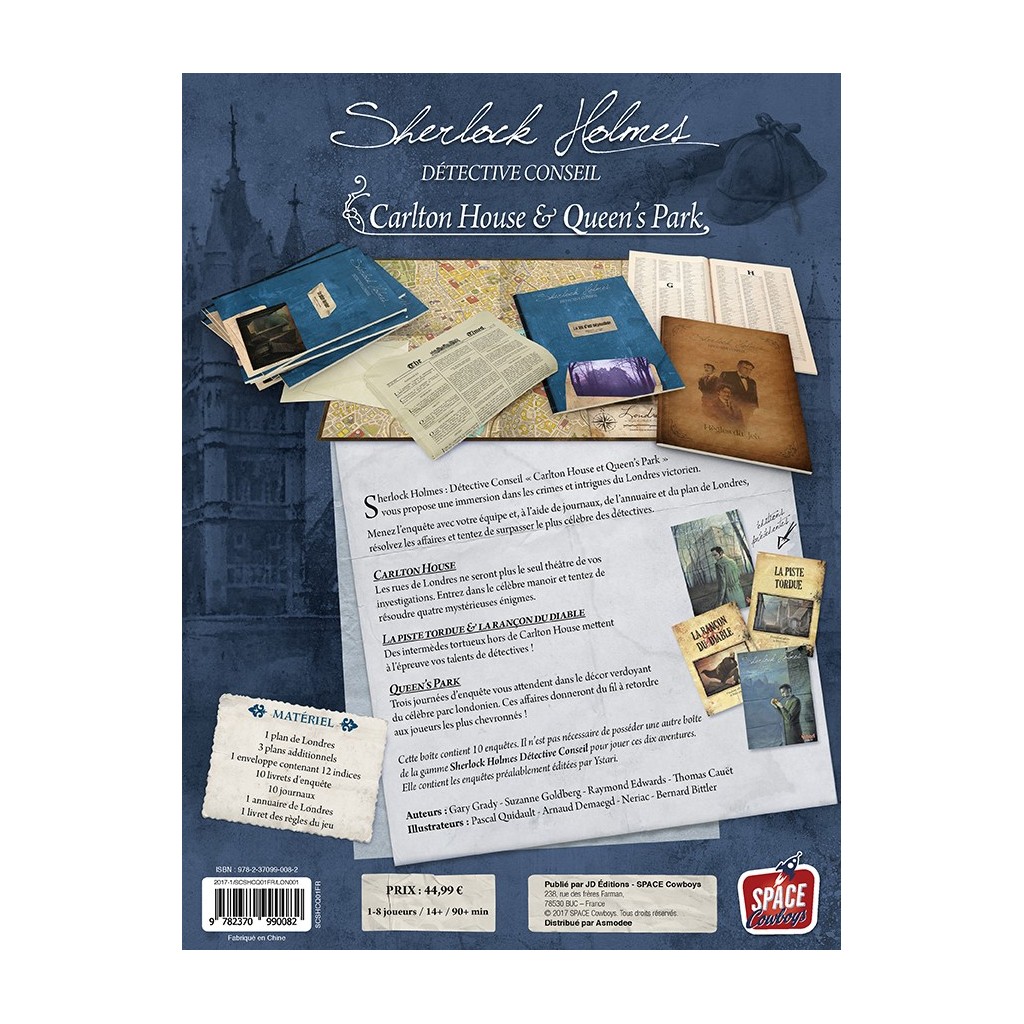 Présentation du jeu Sherlock Holmes Détective Conseil Carlton House & Queen's Park