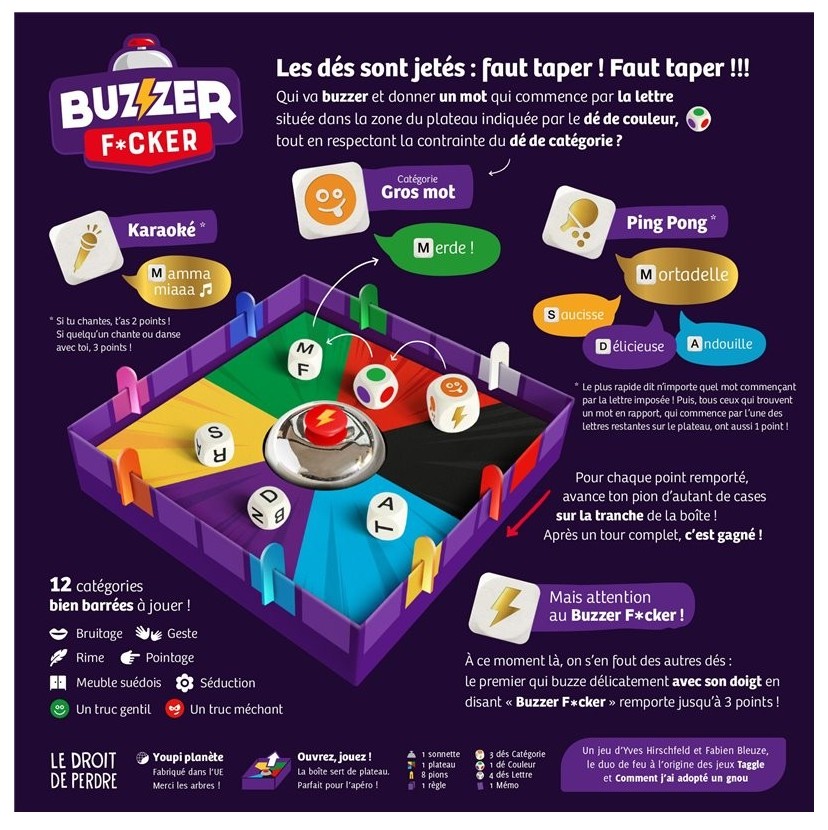 Présentation du jeu Buzzer F*cker offert chez LilloJEUX