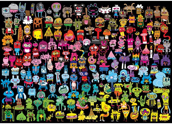 Casse-tête - Jon Burgerman - Doodle Rainbow (1000 pièces) - Heye