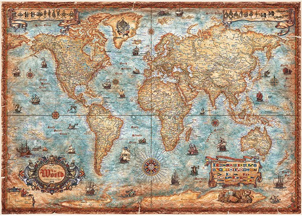 Map Art – The World (2000 pièces) – Heye