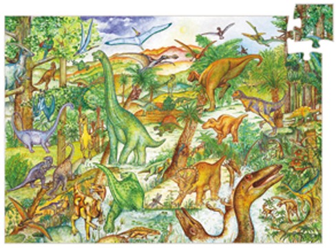 Casse-tête - Puzzle observation - Dinosaures (100 pièces) - Djeco