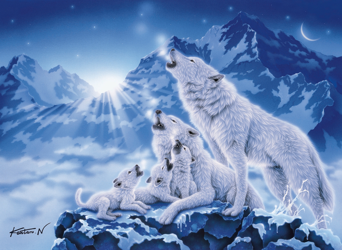 Famille de loups (1000 pièces)