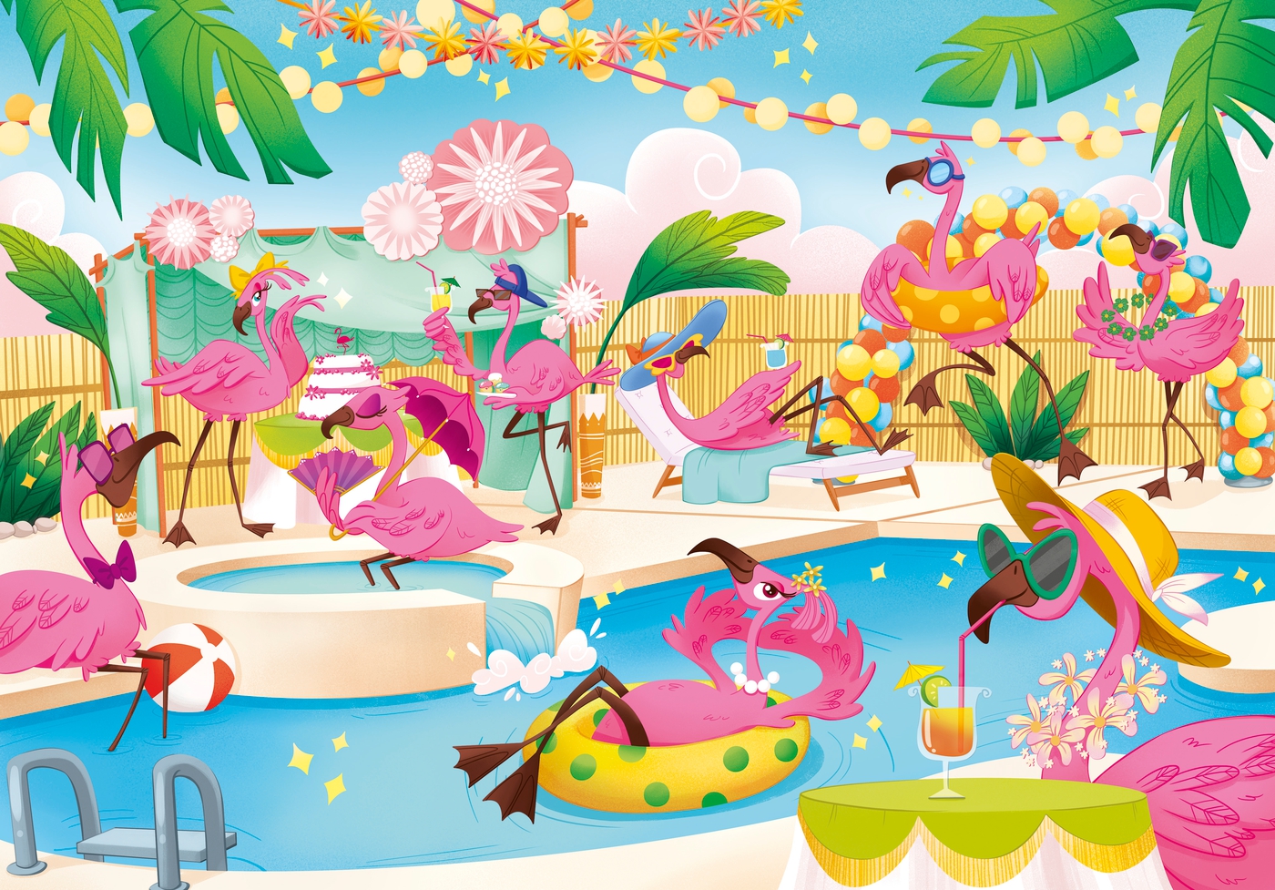 Casse-tête - Flamingos Party (104 pièces) - Clementoni
