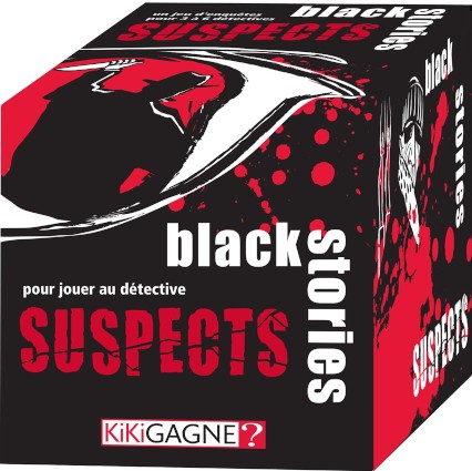 Boîte du jeu Black Stories Suspects