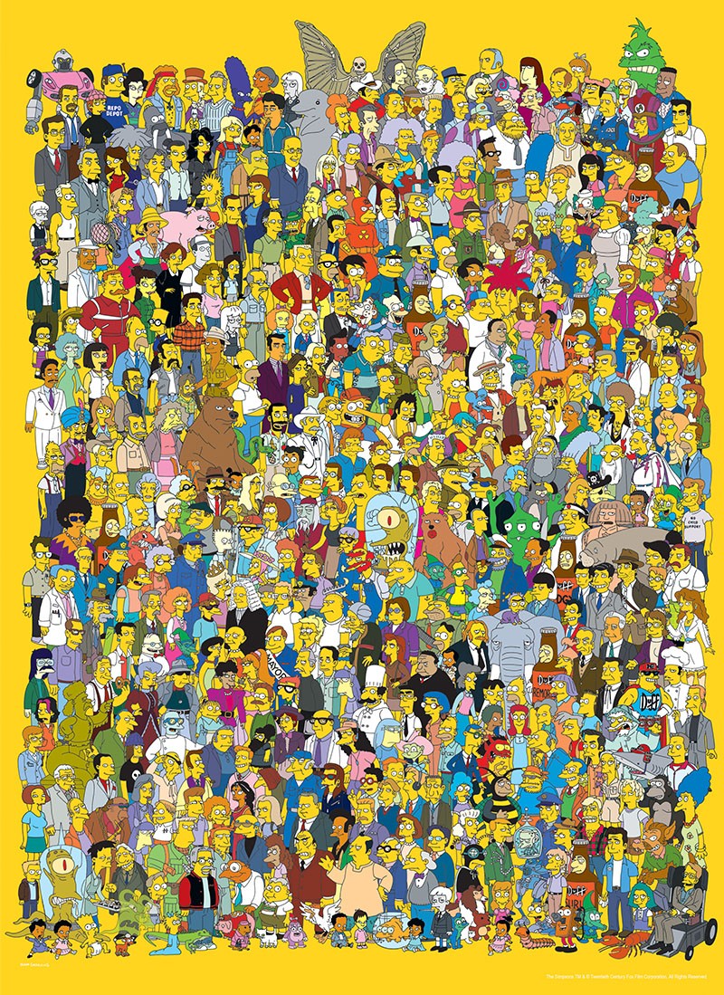 Casse-tête The Simpsons "Cast of thousands"(1000 pièces)