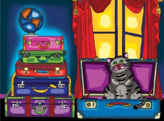 Boîte du jeu Broderie de Diamants - Le chat dans la valise
