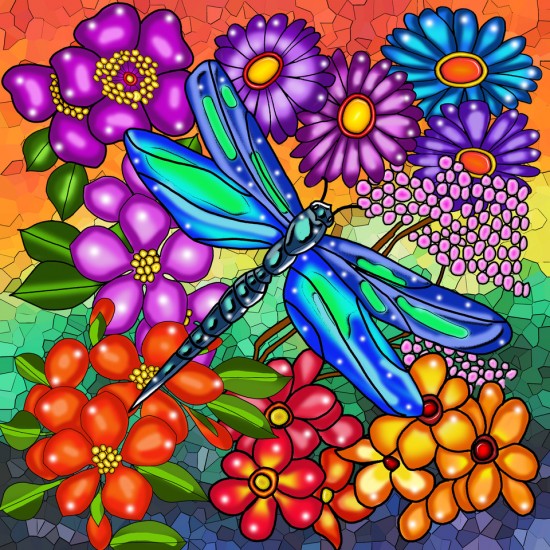 Broderie de Diamants – Libellule (30 x 30)