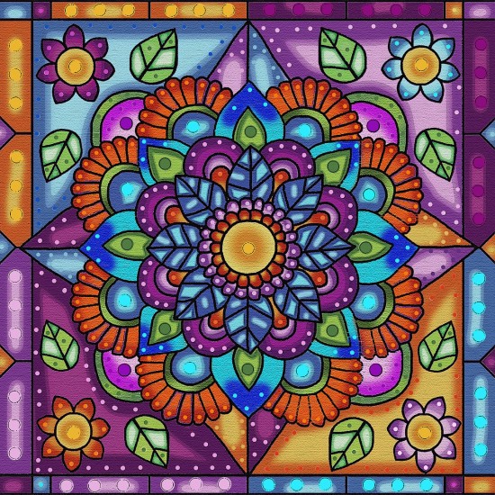 Broderie de Diamants – Mandala Étincelant (40 x 40)