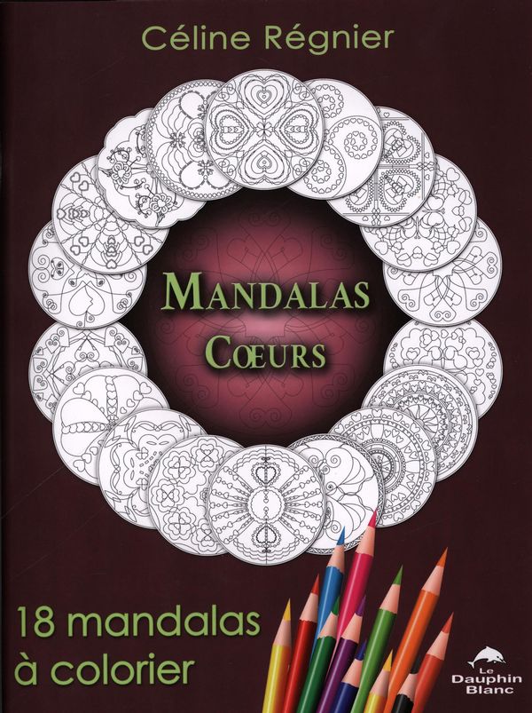 Boîte du jeu Mandalas coeurs - 18 mandalas à colorier