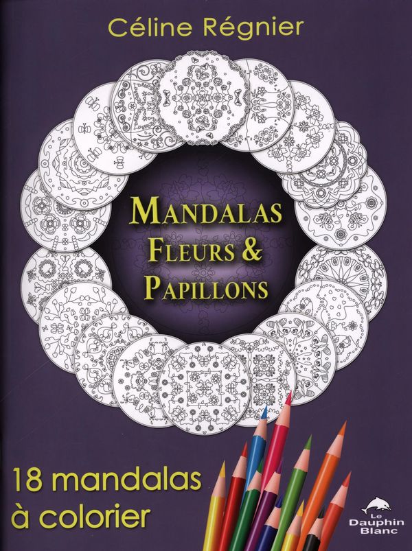 Boîte du jeu Mandalas Fleurs et Papillons - 18 mandalas à colorier