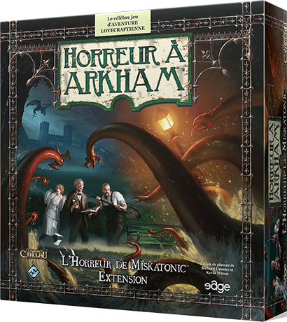 Boîte du jeu Horreur à Arkham - L'horreur à Miskatonic extension