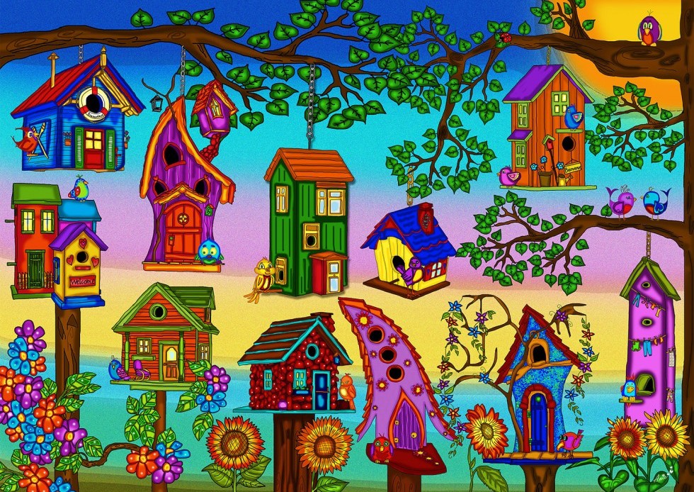 Boîte du jeu Maisons d'oiseaux (1000 pièces) - JaCaRou