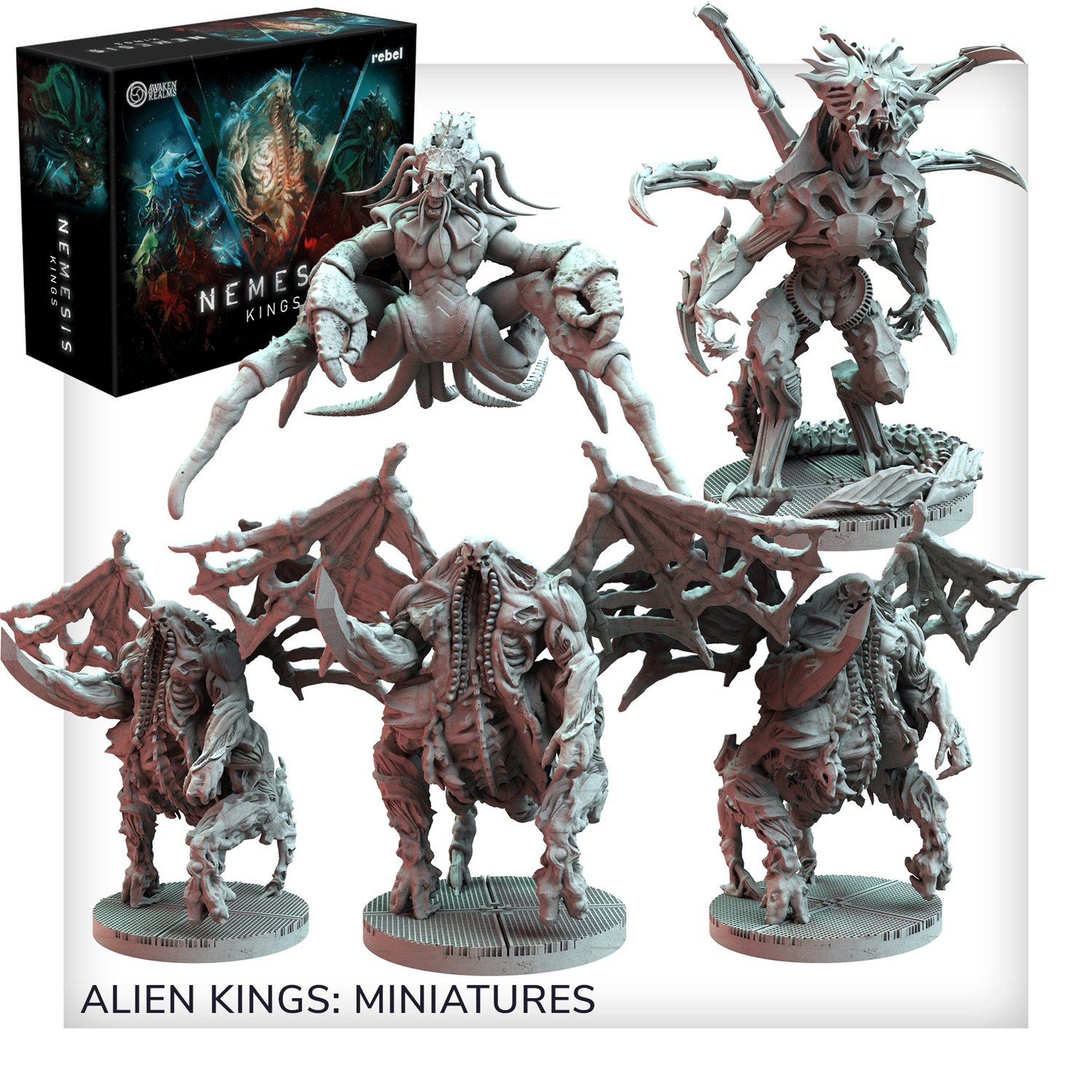 Présentation du jeu Nemesis: Alien Kings Miniatures Set