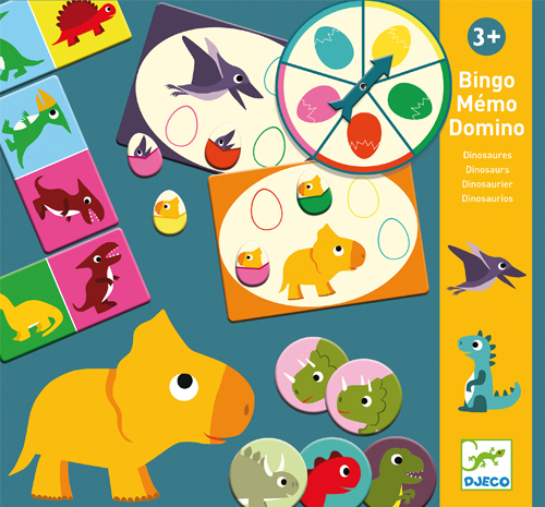 Boîte du jeu Bingo Memo Domino - Dinosaures (ML)