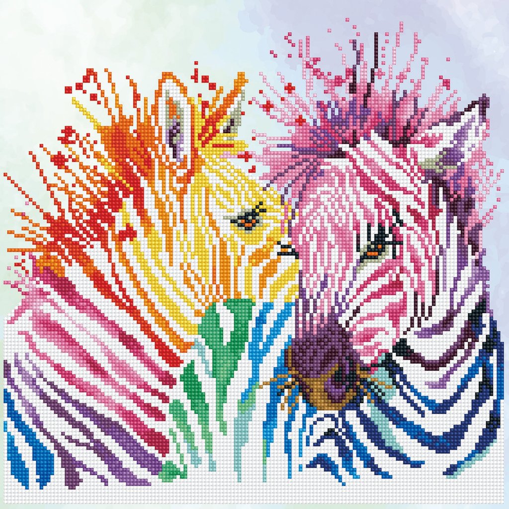 Boîte du bricolage Diamond Dotz - Rainbow Zebra (40 x 40)