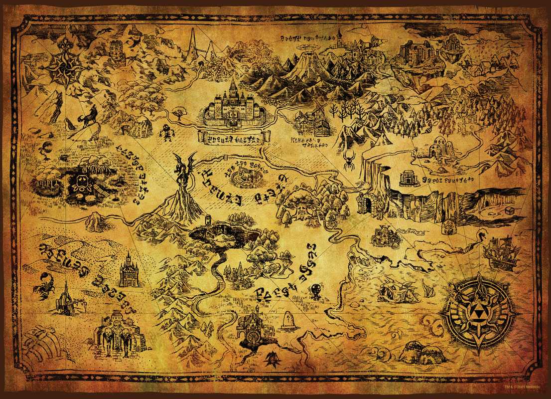 Boîte du casse-tête Zelda - Hyrule Map (1000 pièces) - USAopoly