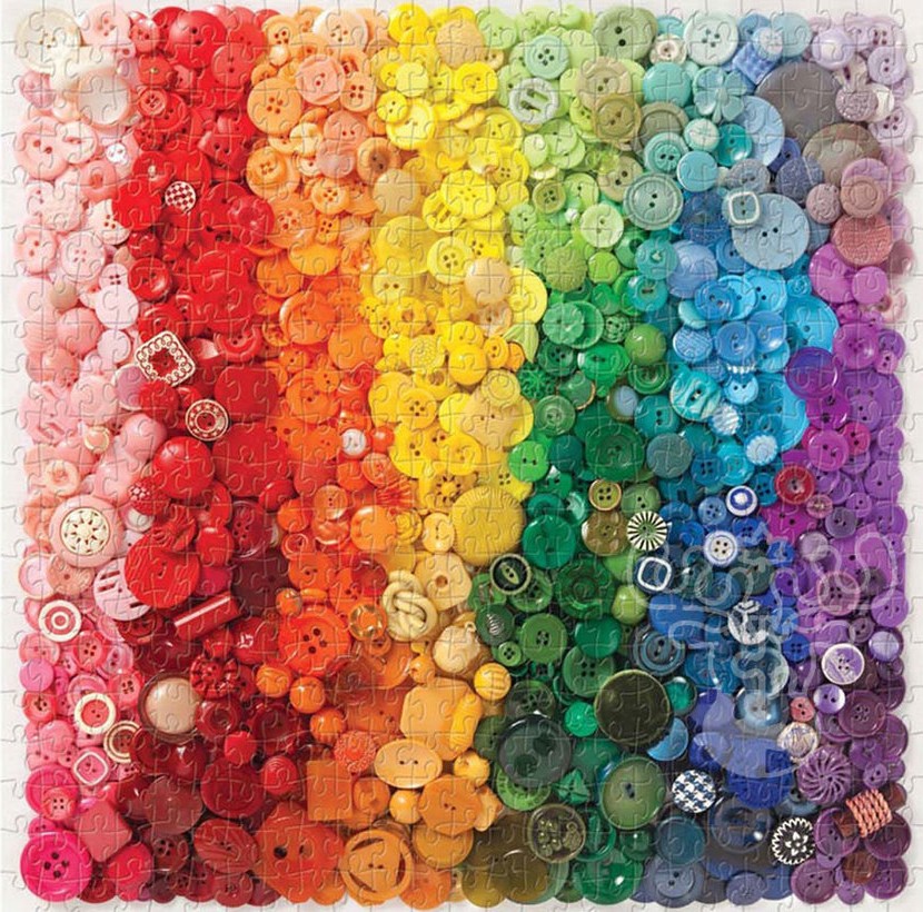 Boîte du casse-tête Rainbow Buttons (500 pièces) - Galison