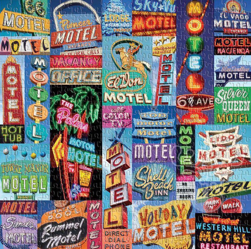 Boîte du casse-tête Vintage Motel Sign (500 pièces) - Galison