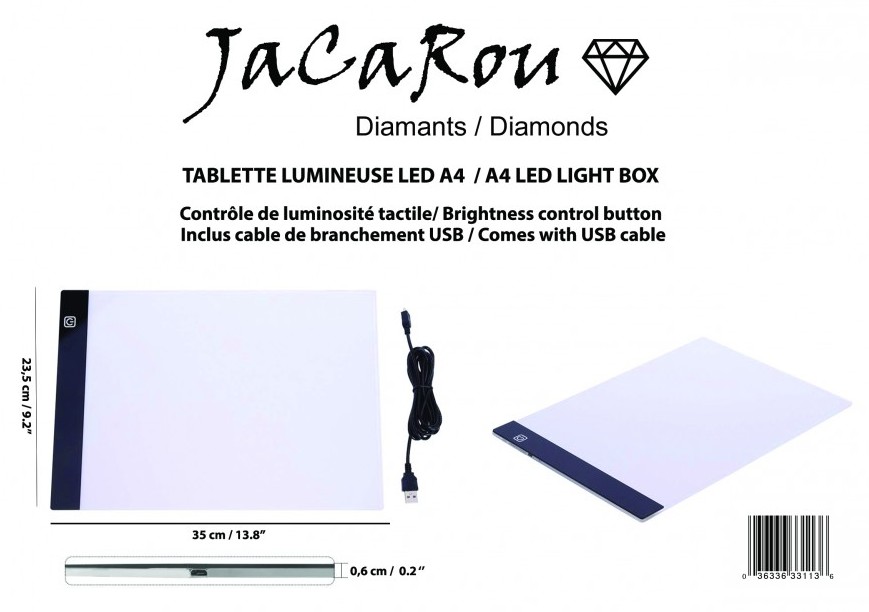 Présentation Accessoire Broderie de Diamants - Tablette Lumineuse Led A4