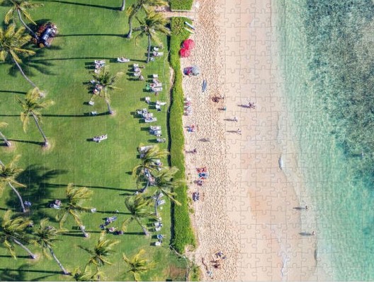 Présentation du casse-tête Hawaii Beach (500 pièces - double face) - Galison Mudpuppy