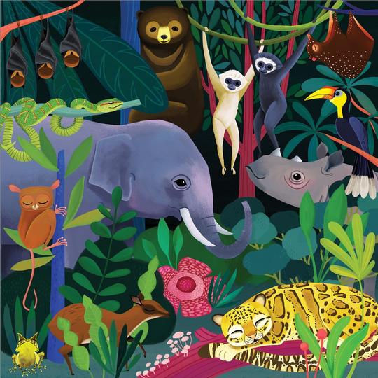 Boîte du casse-tête Jungle Illuminated (500 pièces - Glow in the dark) - Galison Mudpuppy