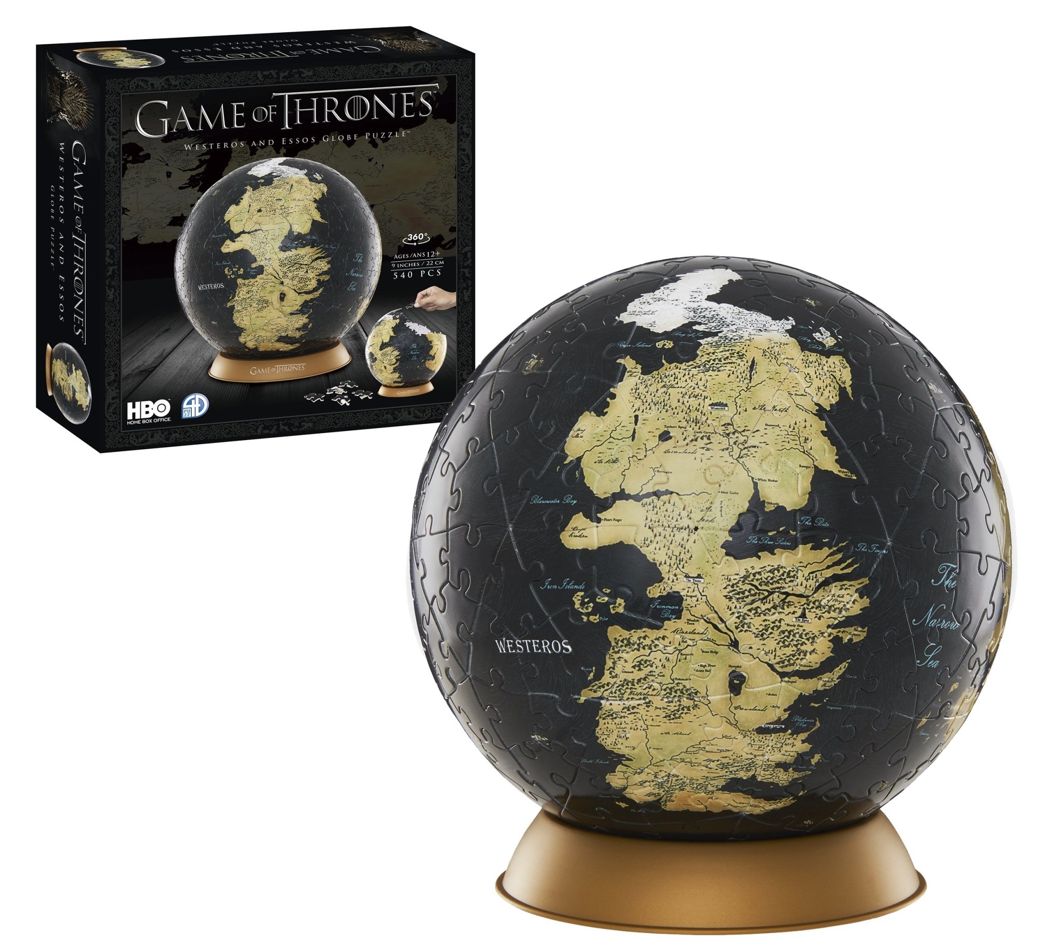 Boîte du casse-tête 3D Game of Thrones - Globe 6" (240 pièces) - 4D Brands