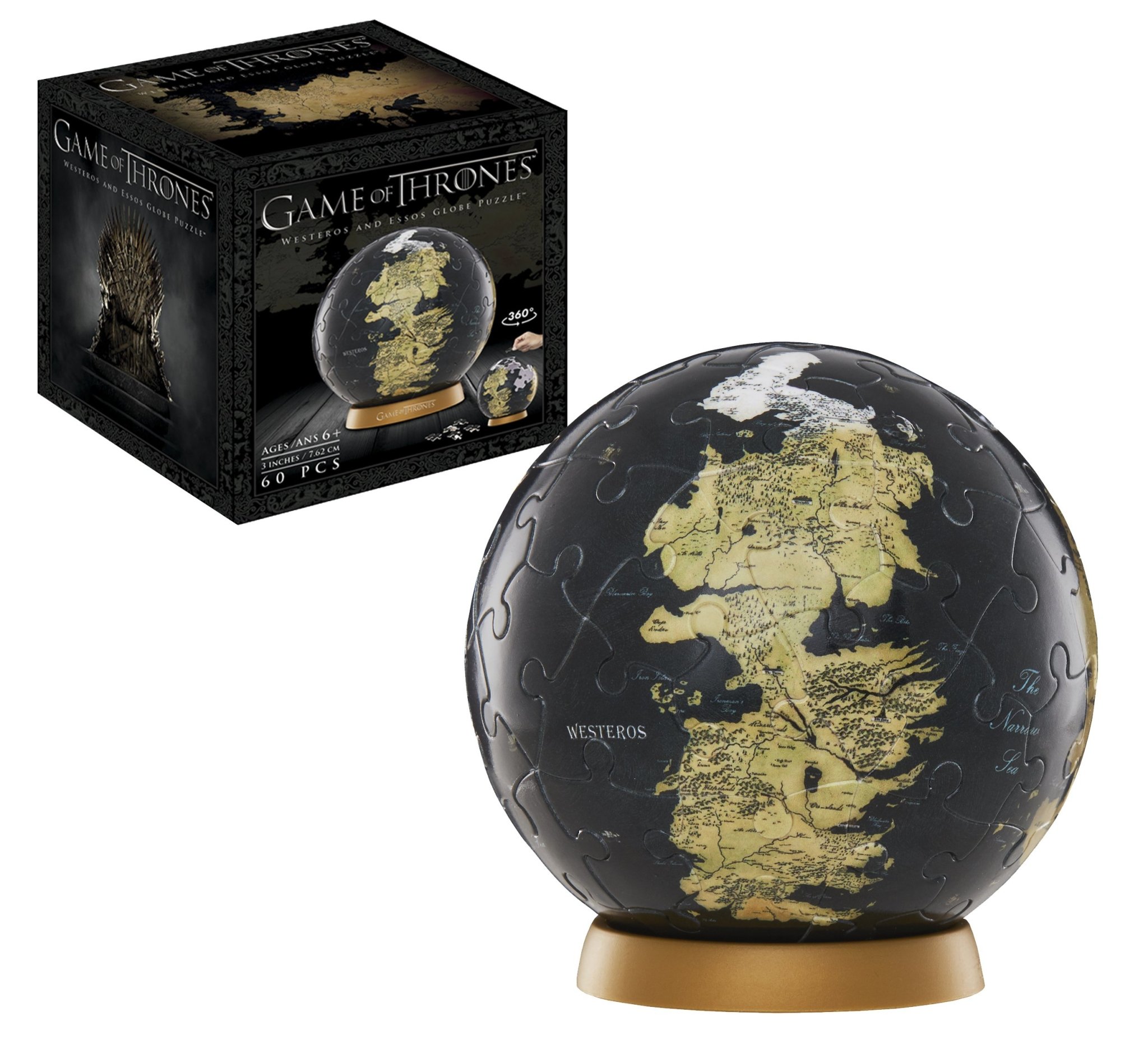 Boîte du casse-tête 3D Game of Thrones - Globe 3" (60 pièces) - 4D Brands