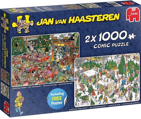 Boîte du cass-tête Jan Van Haasteren - Noël (2 x 1000 pièces) - Jumbo