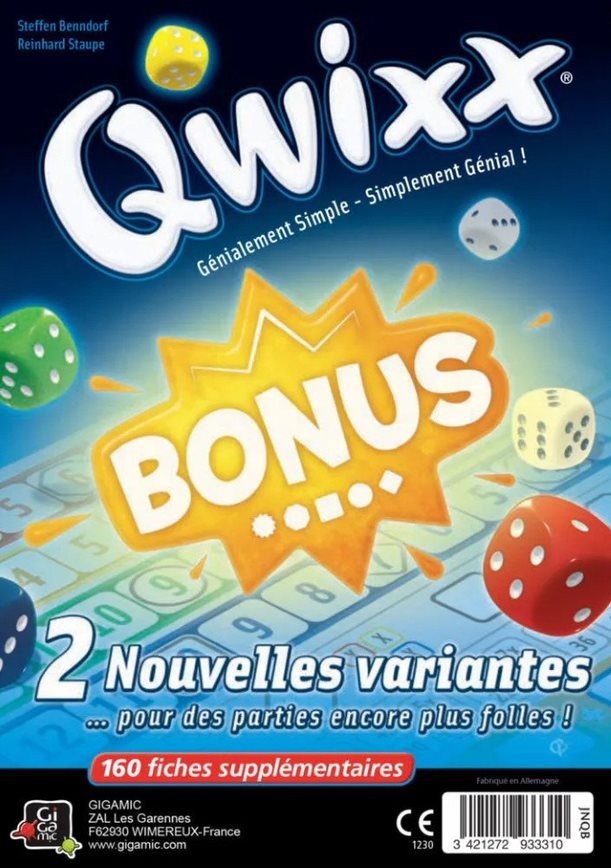 Boîte du jeu Qwixx - Bonus (Bloc 160 fiches)