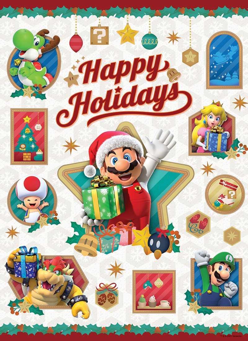 Boîte du casse-tête Super Mario "Happy Holidays" (1000 pièces) - USAopoly