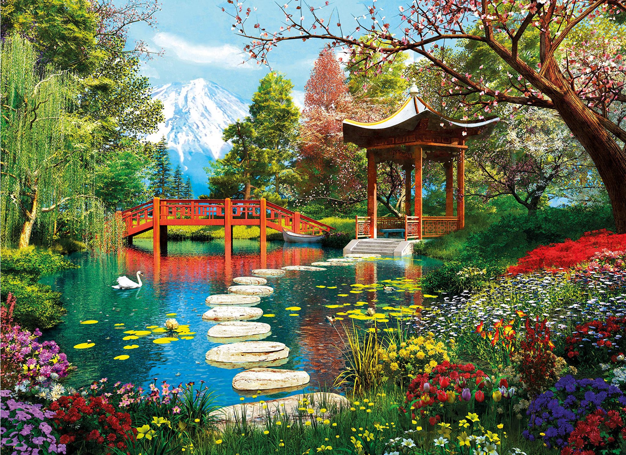 Boîte du casse-tête Gardens of Fuji (1000 pièces) - Clementoni