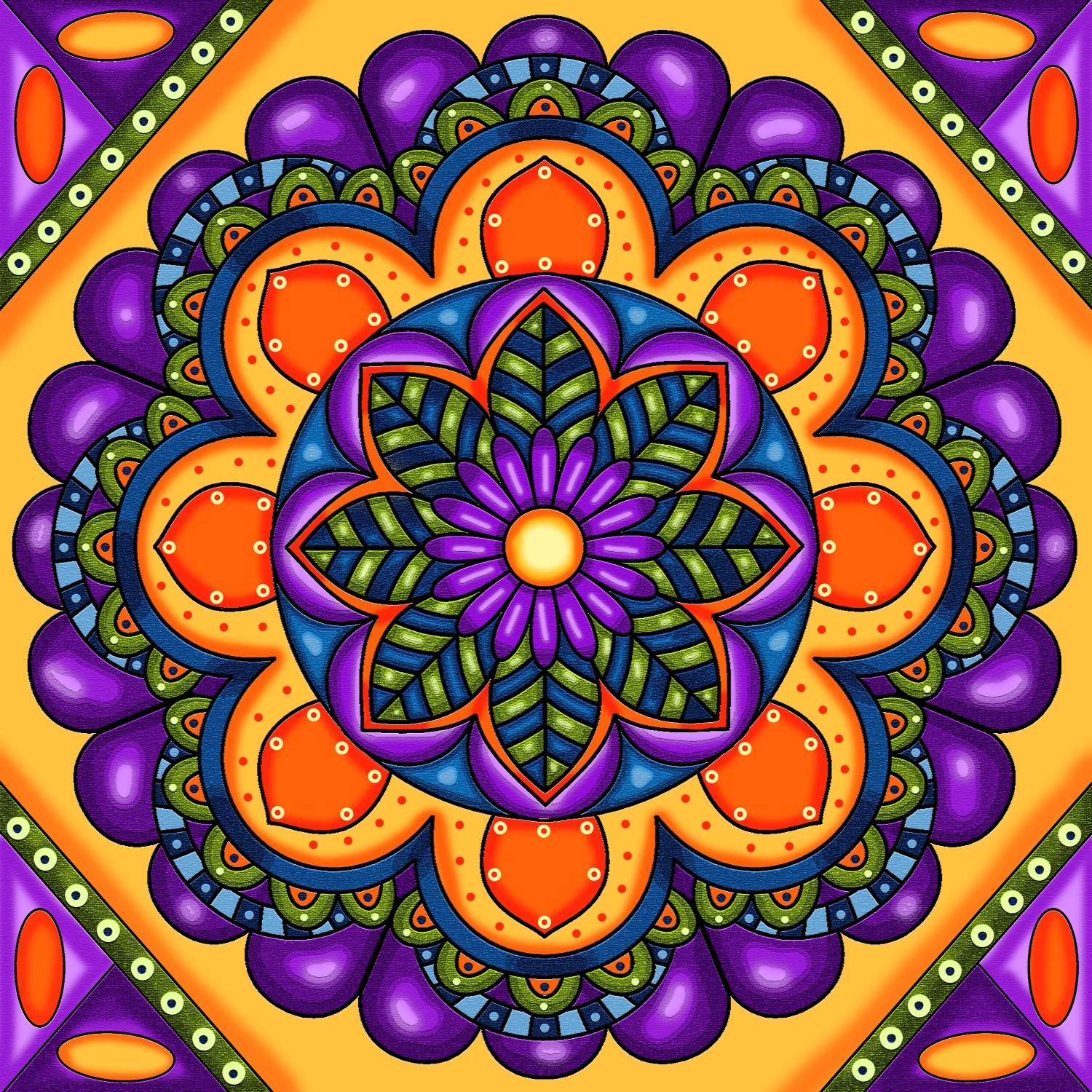 Broderie de Diamants – Mandala violet (30 x 30)