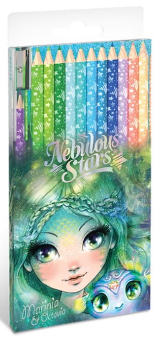 Boîte du bricolage Nebulous Stars - 12 Crayons de couleur en bois - Marinia