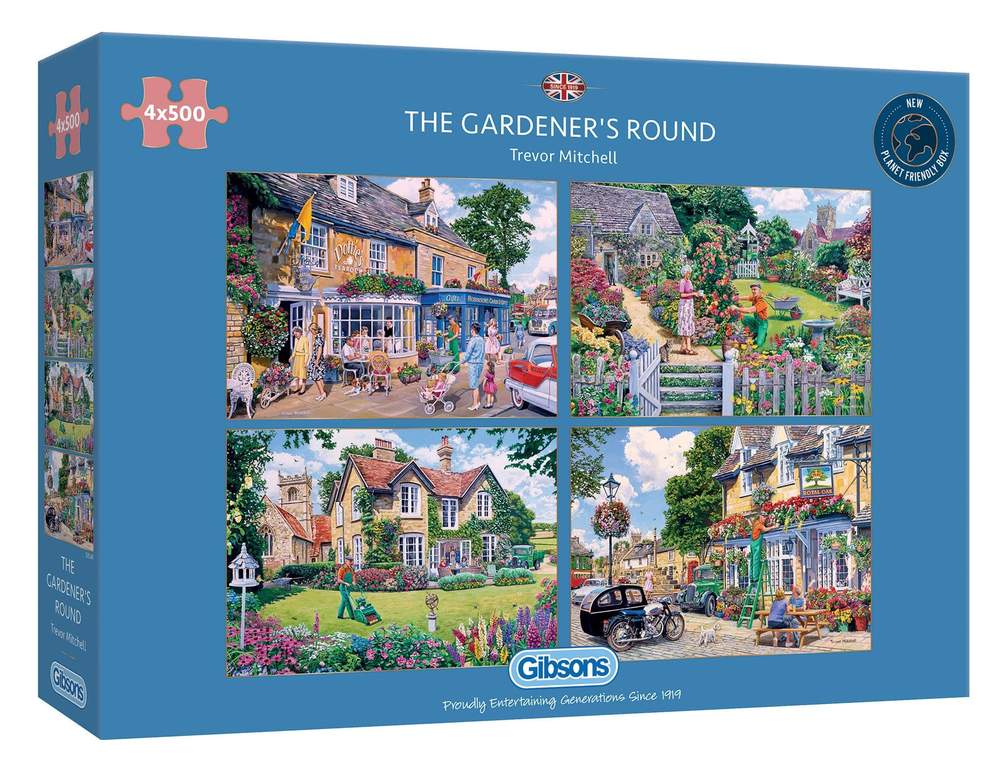 Boîte du casse-tête The Gardener's Round (4 x 500 pièces) - Gibsons
