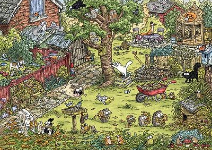 Boîte du casse-tête Simon's cat, garden adventures (1000 pièces) - Heye