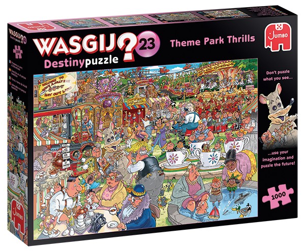 Présentation du jeu Wasgij Destiny 23 - Frissons au parc d'attractions (1000 pièces) - Jumbo