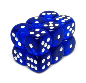 36 Dés Symphony Festive D6 12mm Avec Picots Blancs - Par Chessex