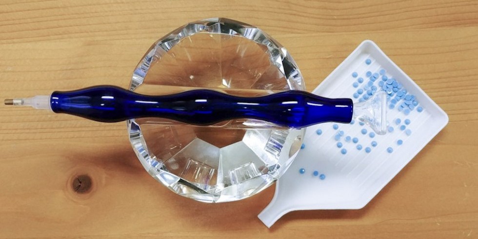 Boîte du bricolage Broderie de Diamants - Stylet en verre Bleu