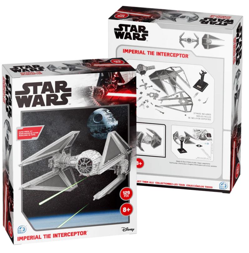 Présentation du casse-tête Star Wars TIE/IN Interceptor Fighter (129 pièces) 3D - 4D Brands