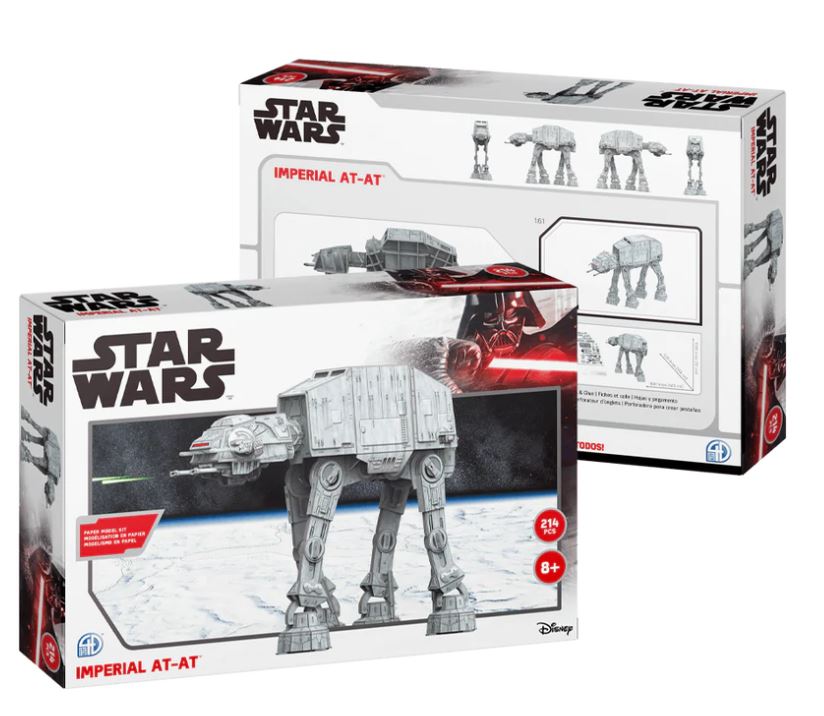 Présentation du casse-tête Star Wars AT-AT Walker (214 pièces) 3D - 4D Brands