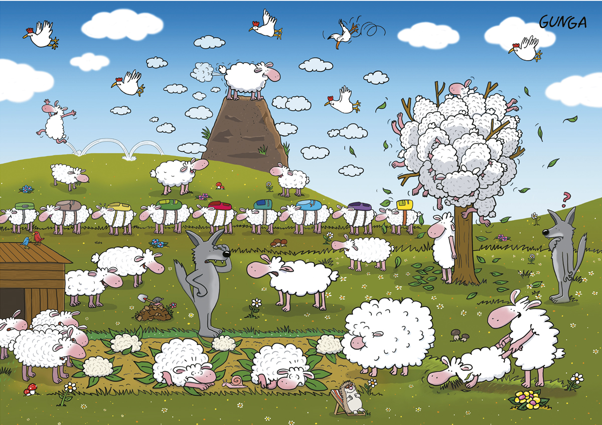Boîte du casse-tête Mouton au Paradis (1000 pièces) - Piatnik