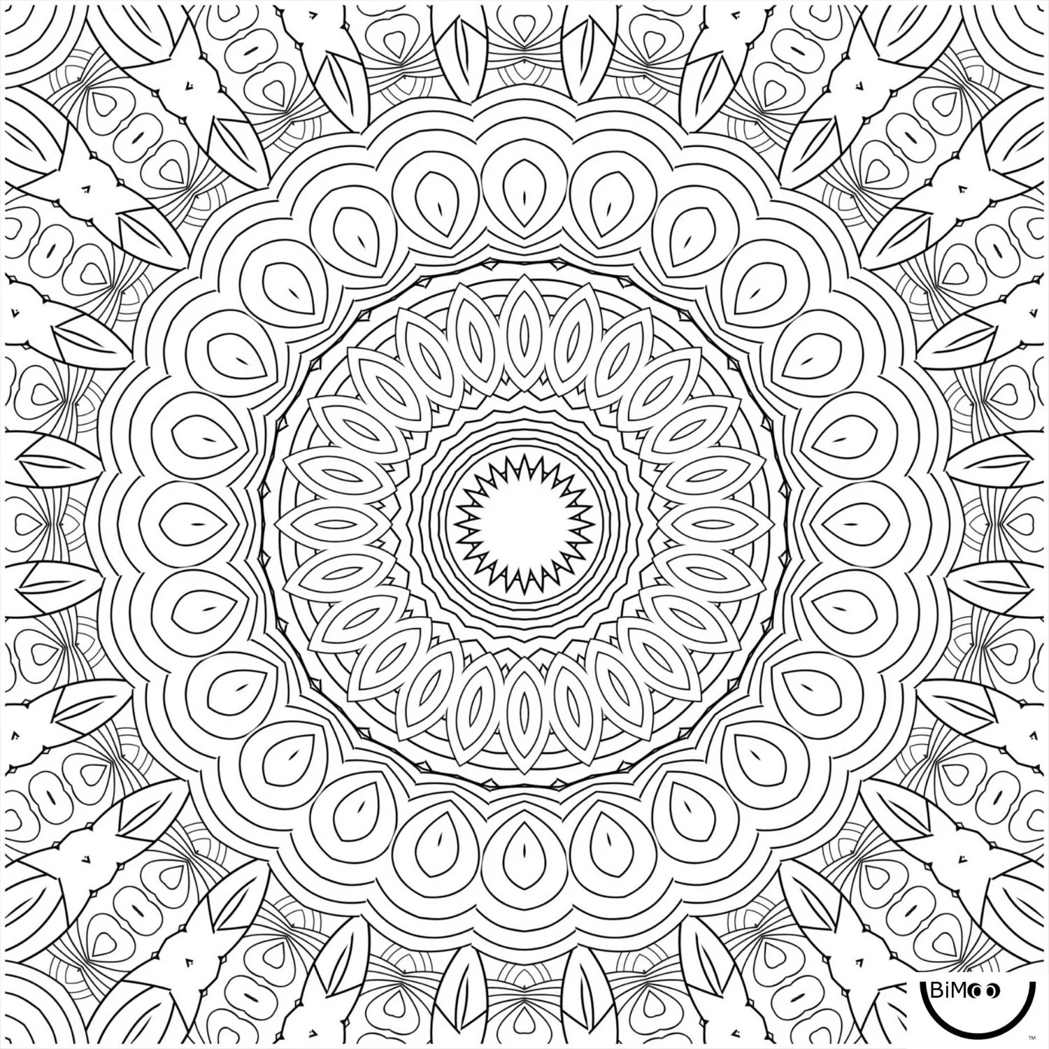 Boîte du bricolage BiMoo - Nappe à colorier: Mandala 45 x 45 (ML)