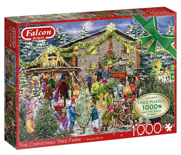Boîte du casse-tête The Christmas Tree Farm (2 x 1000 pièces) - Falcon
