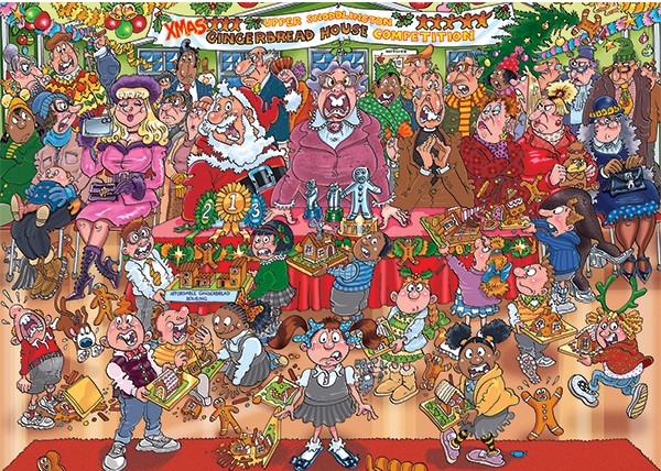 Boîte du casse-tête Wasgij Christmas #18 - Le Concours de la Maison en Pain d'Épices (1000 pièces) - Jumbo