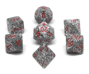 Lot De 7 Dés Polyédriques Chessex - Nébuleuse Glycine Avec Blanc - Pour Jeux De Rôle, RPG, Collection