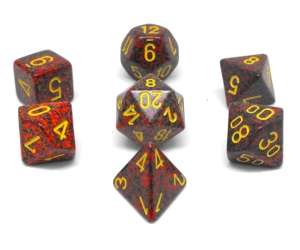 Chessex – 7 dés polyédriques picotés »Mercury »