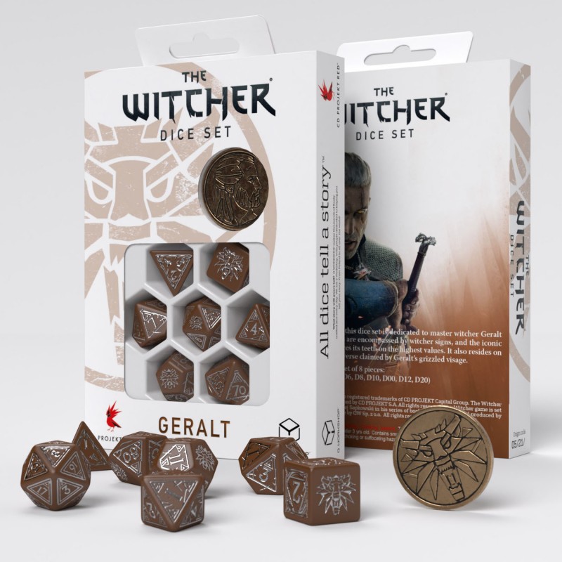 Présentation accessoire Q Workshop - Dés The Witcher : Geralt - Roach's Companion