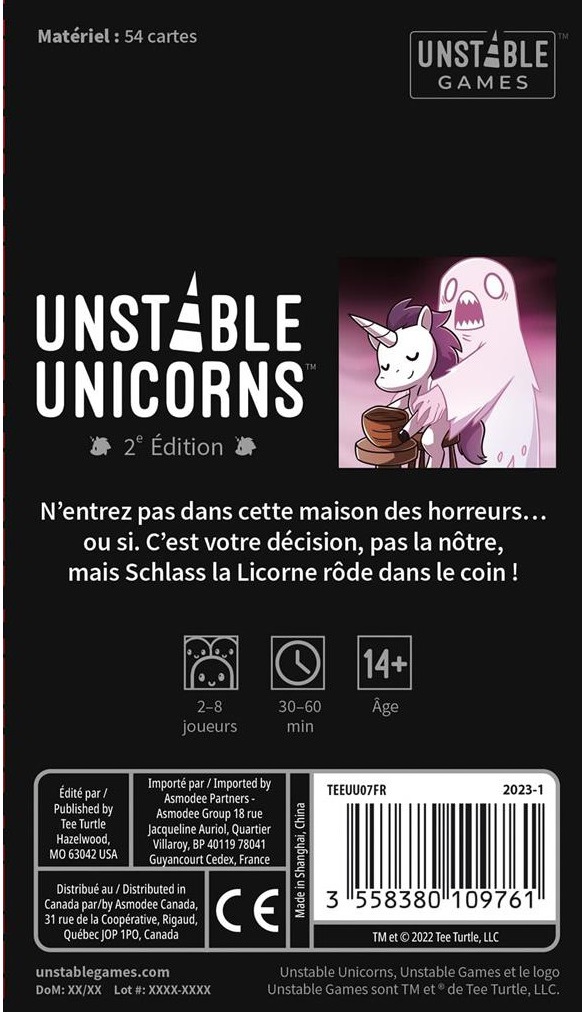 Boîte du jeu Unstable Unicorns - Cauchemars (ext)