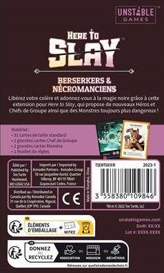 Boîte du jeu Here to Slay: Berserkers & Nécromanciens (ext)